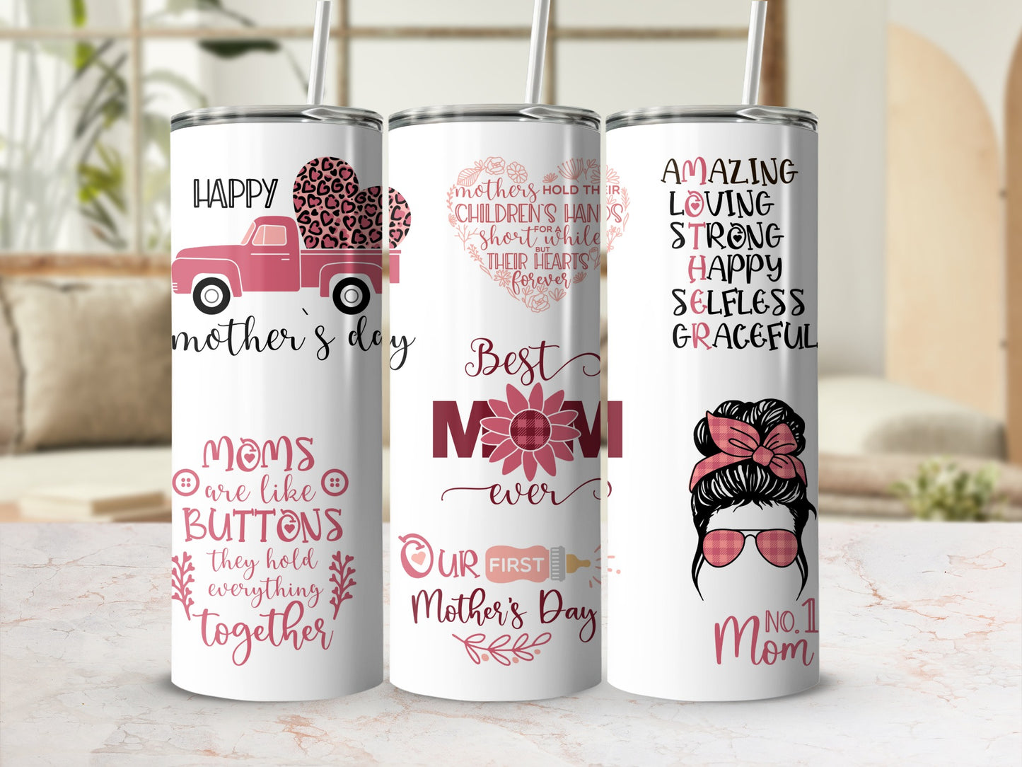 Happy Mother's Day Loving Strong Best Mom Ever Tumblers