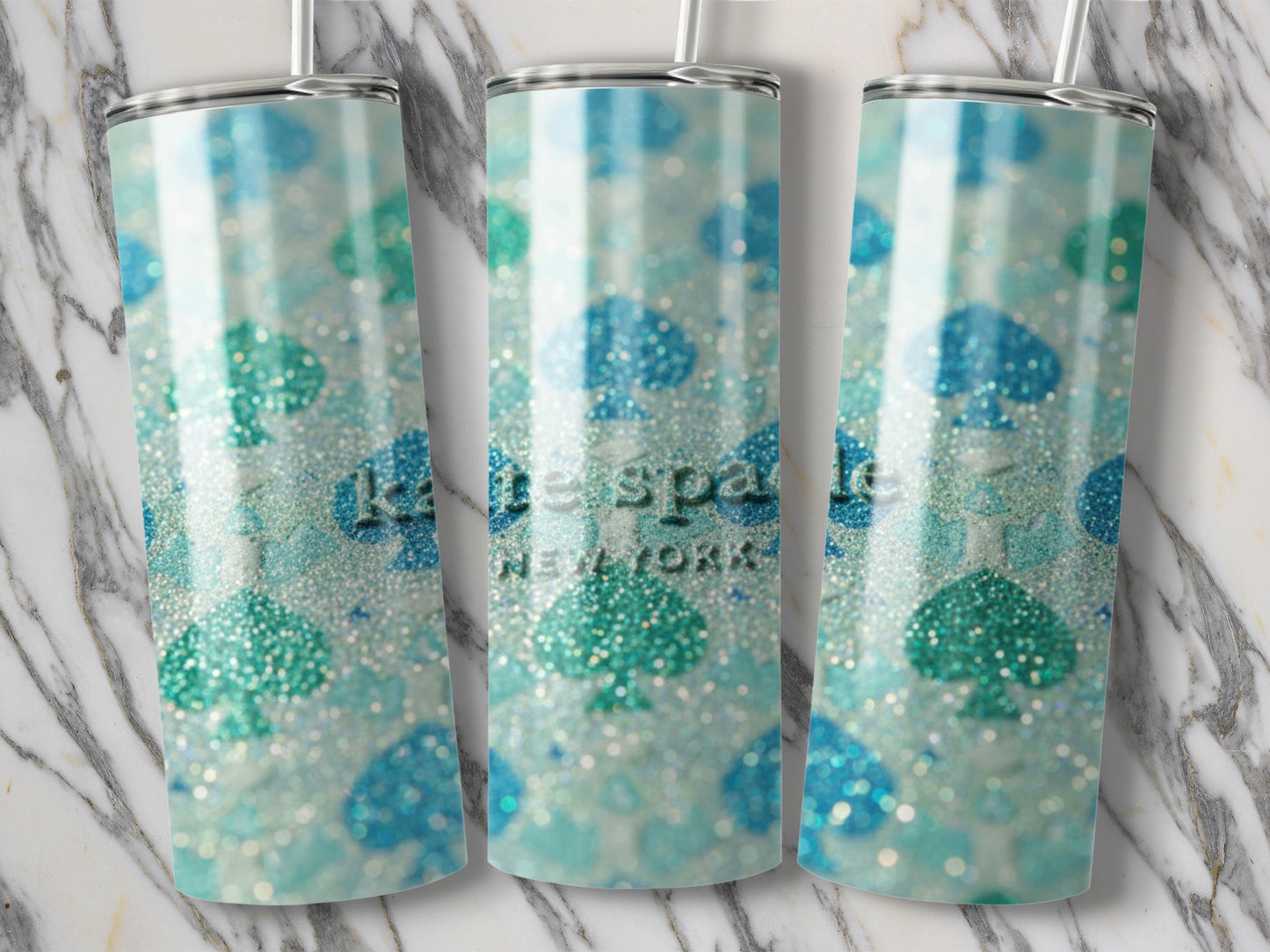 Kate Spade Inspired New York Logo Design Pattern Tumblers