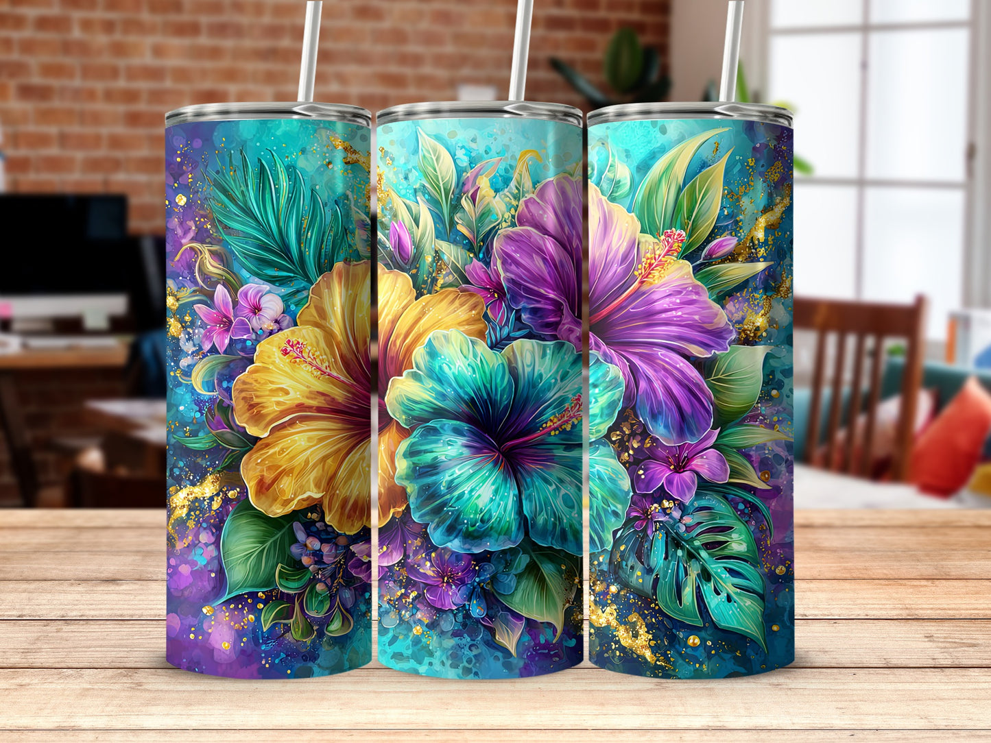 Vibrant Floral Insulated Drinkware Tumblers Product