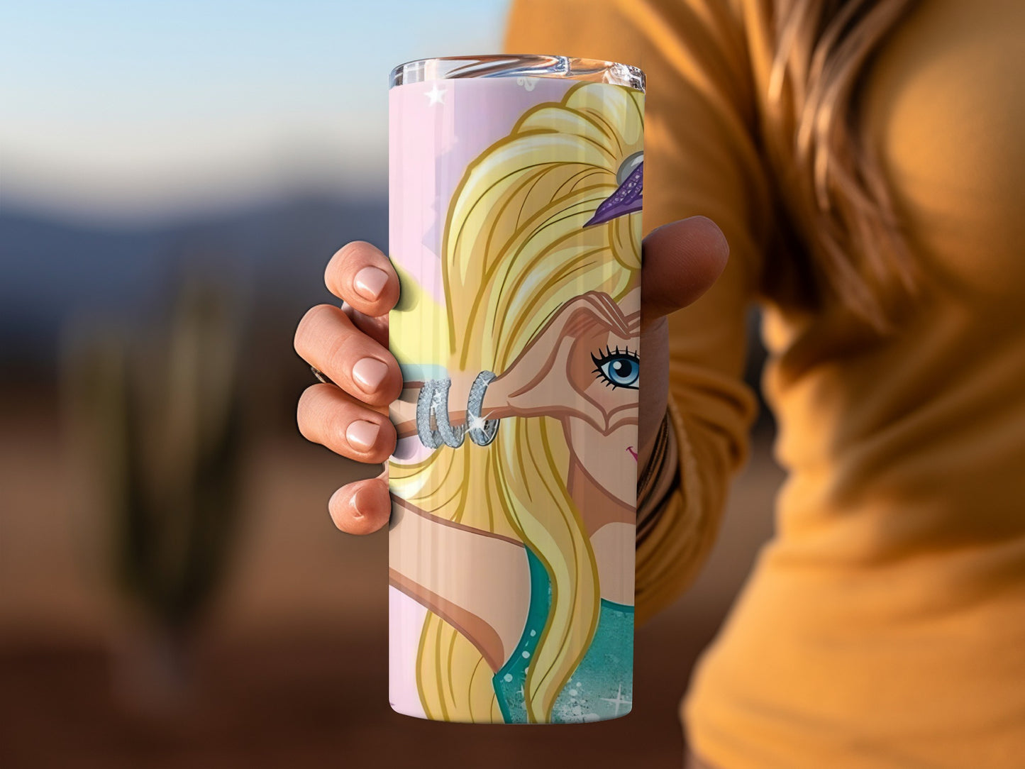 Blonde Girl Art Design Tumbler Perfect Gift Item
