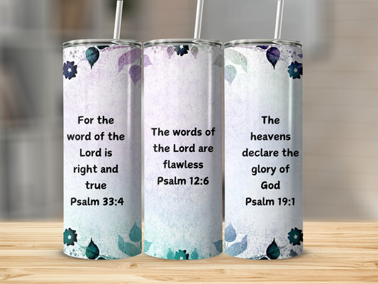 Inspirational Psalm Scriptures Quotes Drinkware Set