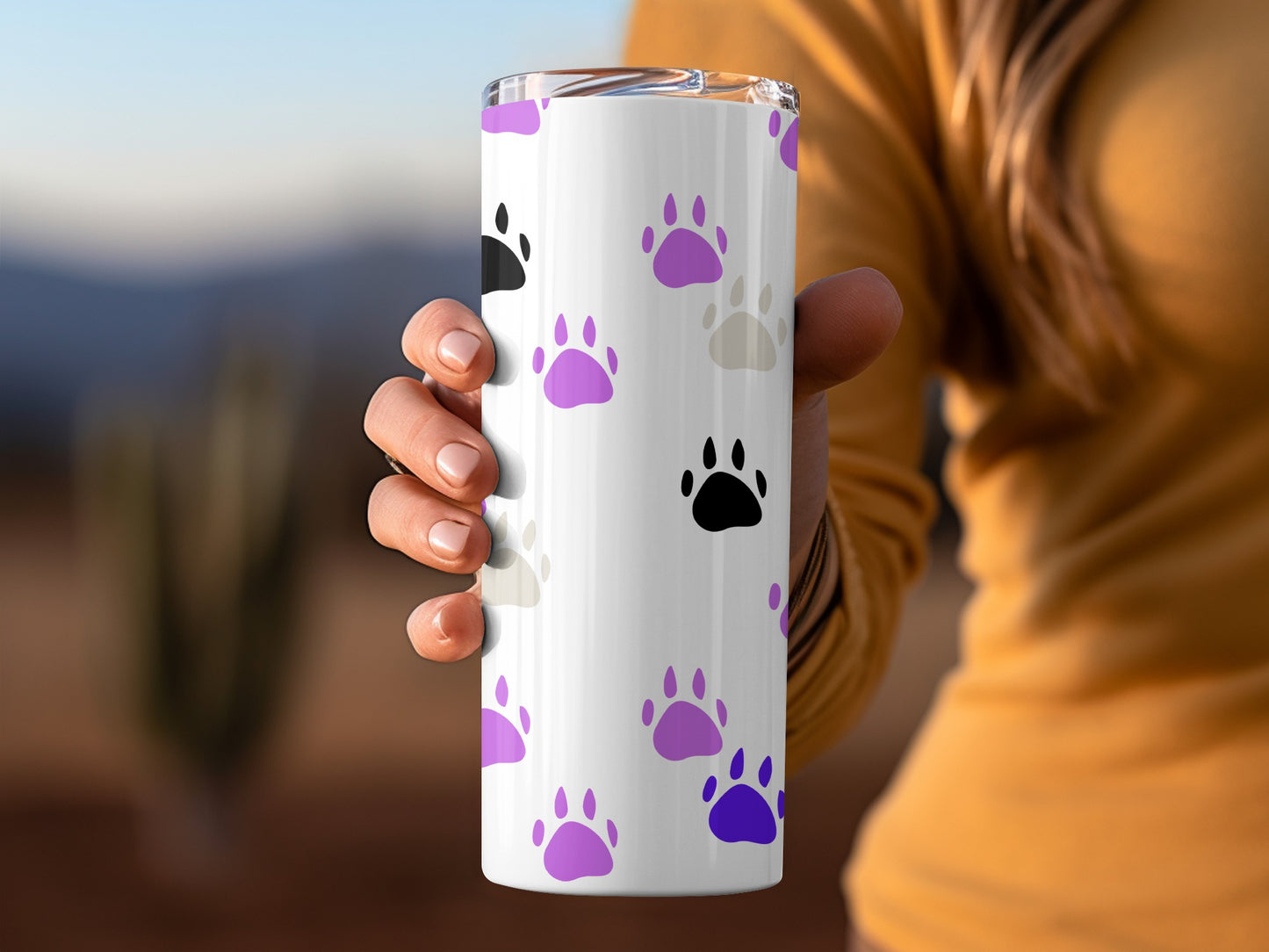 Cute Paw Print Patterned Insulated Tumbler