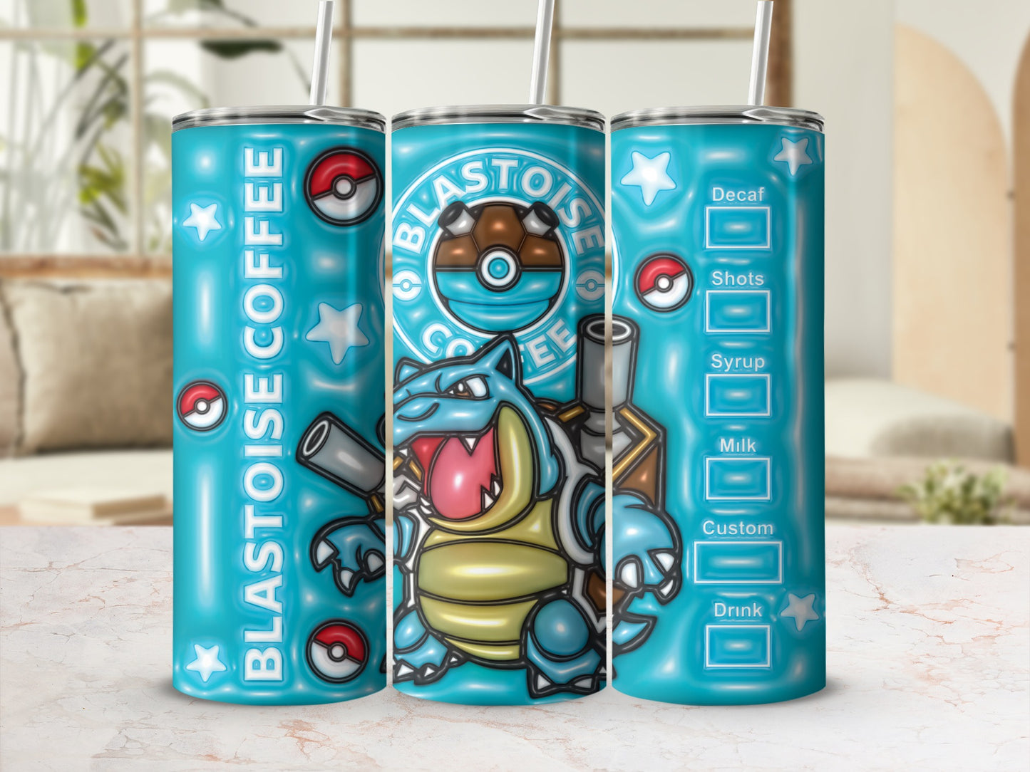 Blastoise Coffee Customizable Tumbler Drinkware