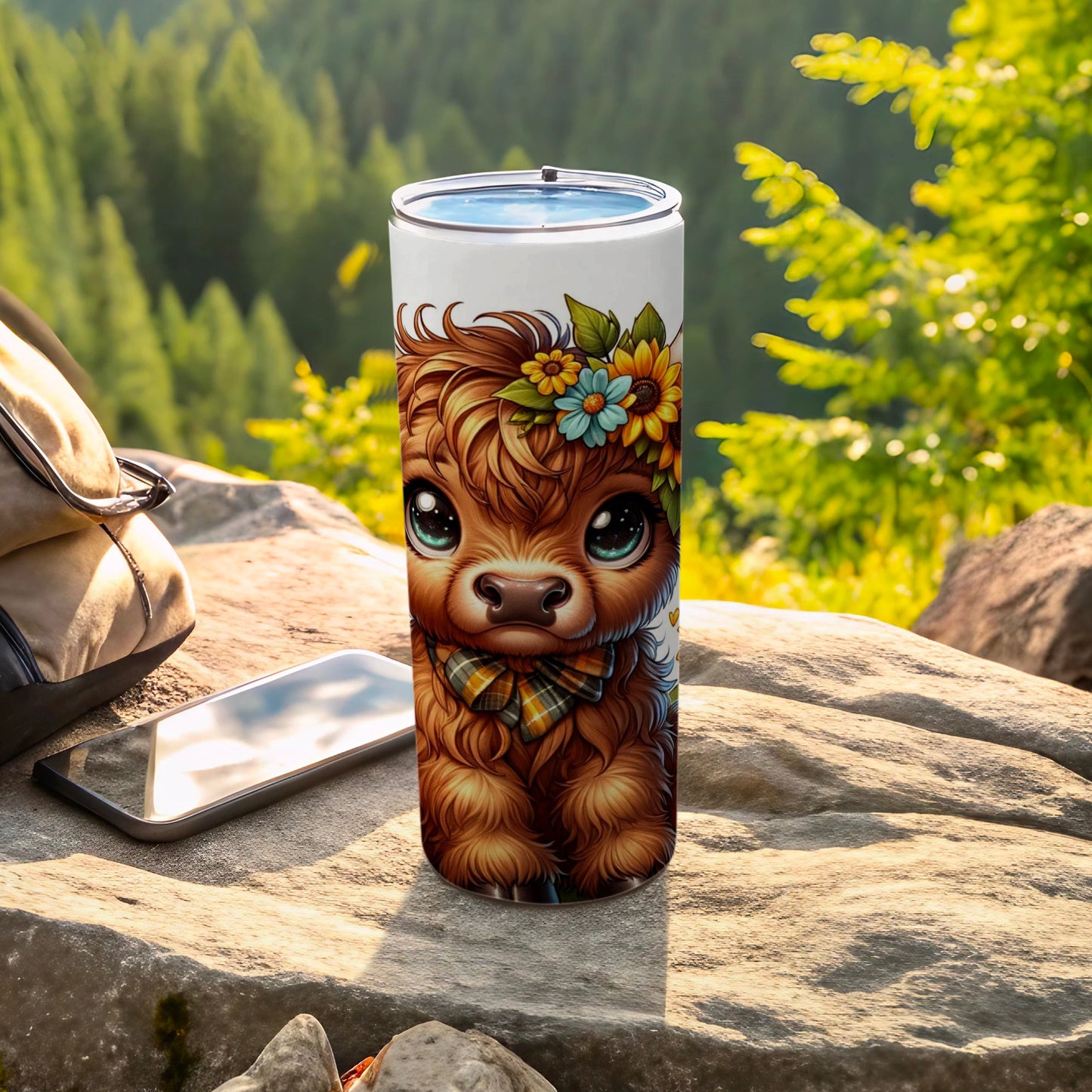 Cute Highland Cow Design Insulated Travel Tumbler