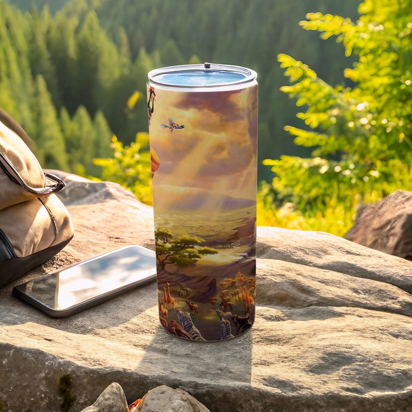 Scenic Safari Wildlife Print Travel Tumbler Cup
