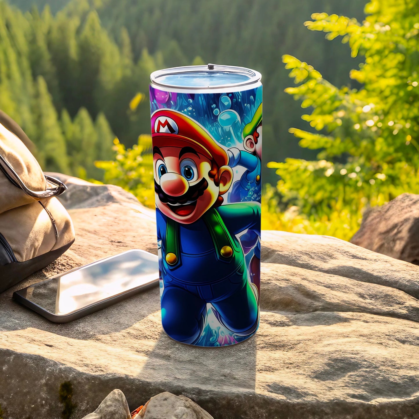 Colorful Mario and Luigi Adventure Travel Tumbler