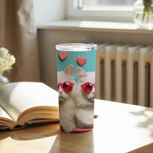 Cute Cats with Sunglasses Tumbler for Coffee or Tea