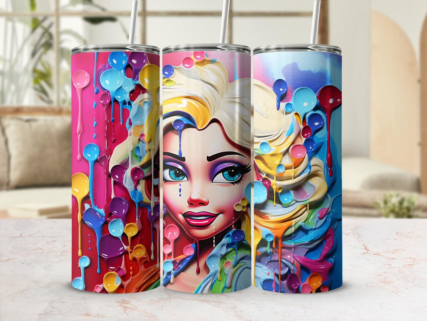Vivid Colorful Modern Abstract Art Design Tumbler