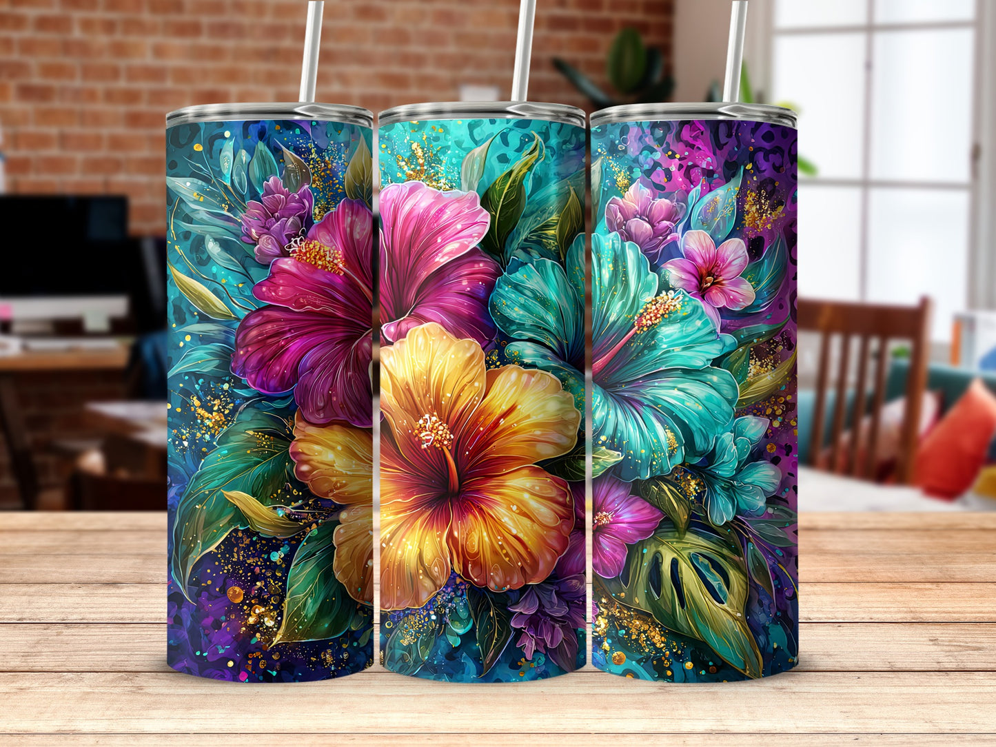 Vibrant Floral Pattern Tumblers for Unique Style