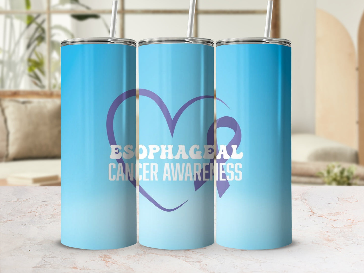 Esophageal Cancer Awareness Heart Design Product
