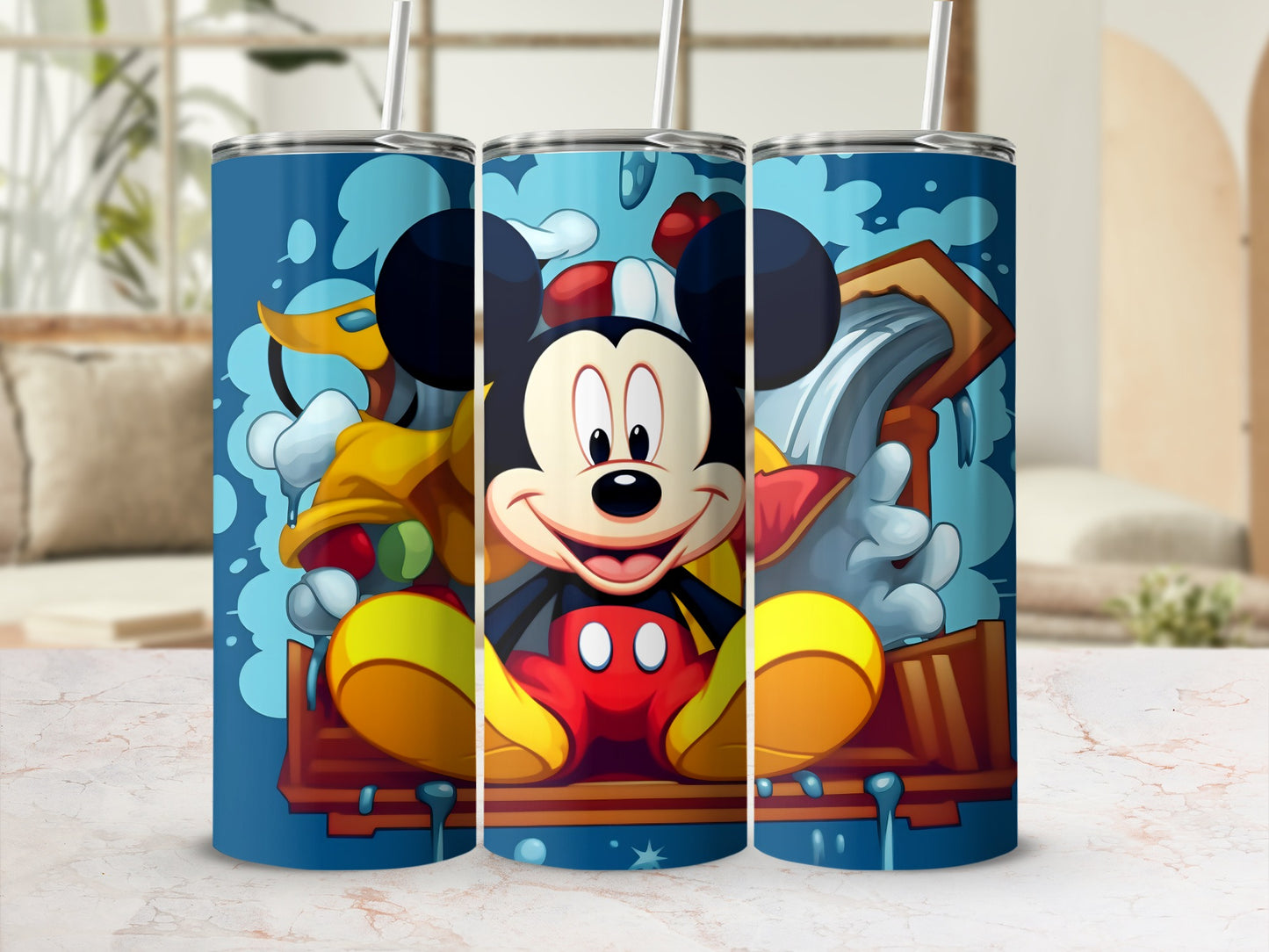 Mickey Mouse Cartoon Art Travel Tumbler Design