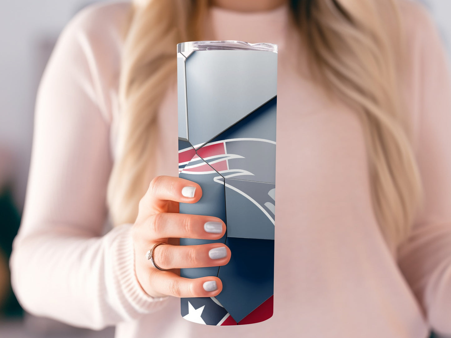 Geometric Design Patriots Colors NFL Team Logo Tumblers