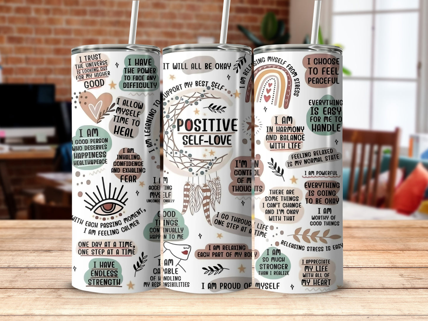 Empowering Positive Self-Love Inspirational Tumbler