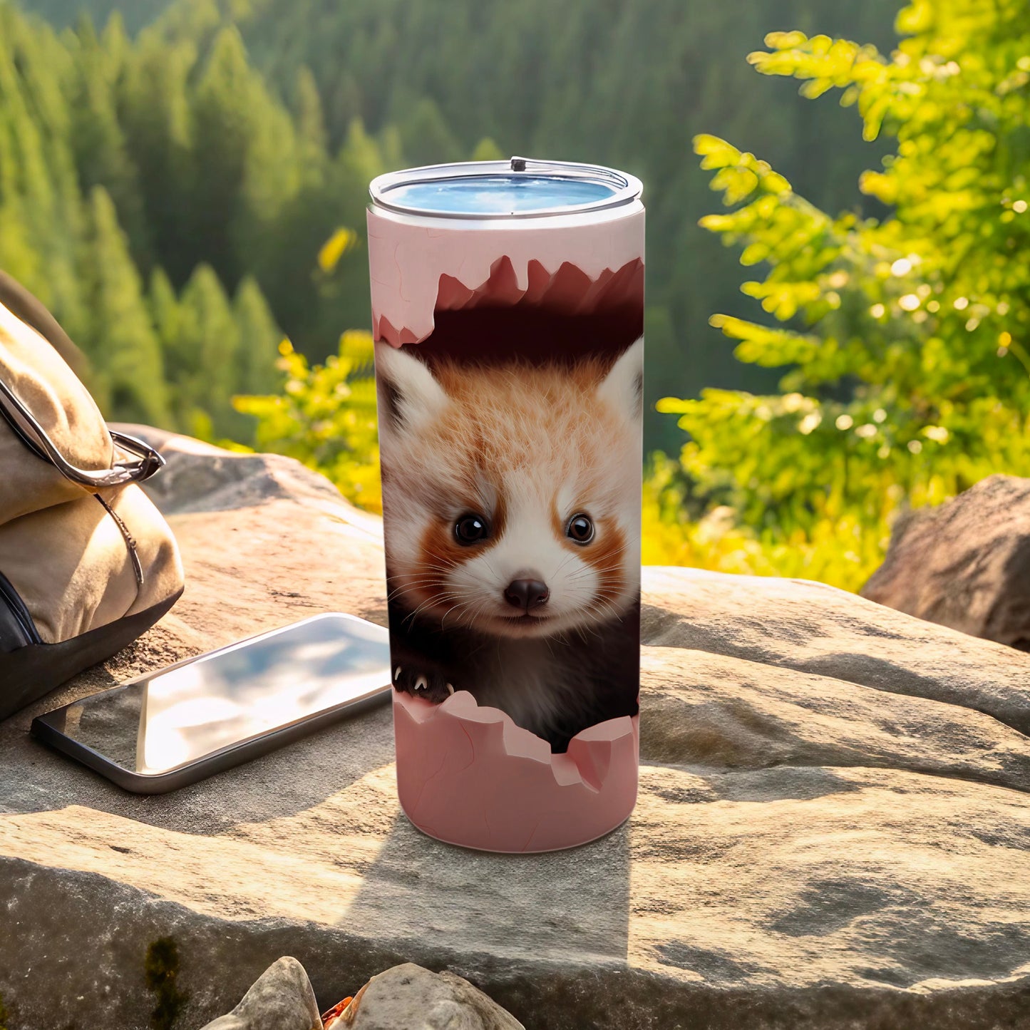 Cute Red Panda Tumbler Perfect for Outdoor Adventures