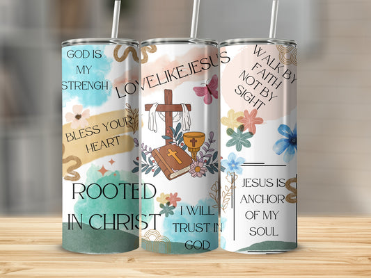 Christian Inspirational Quotes Stainless Steel Tumbler