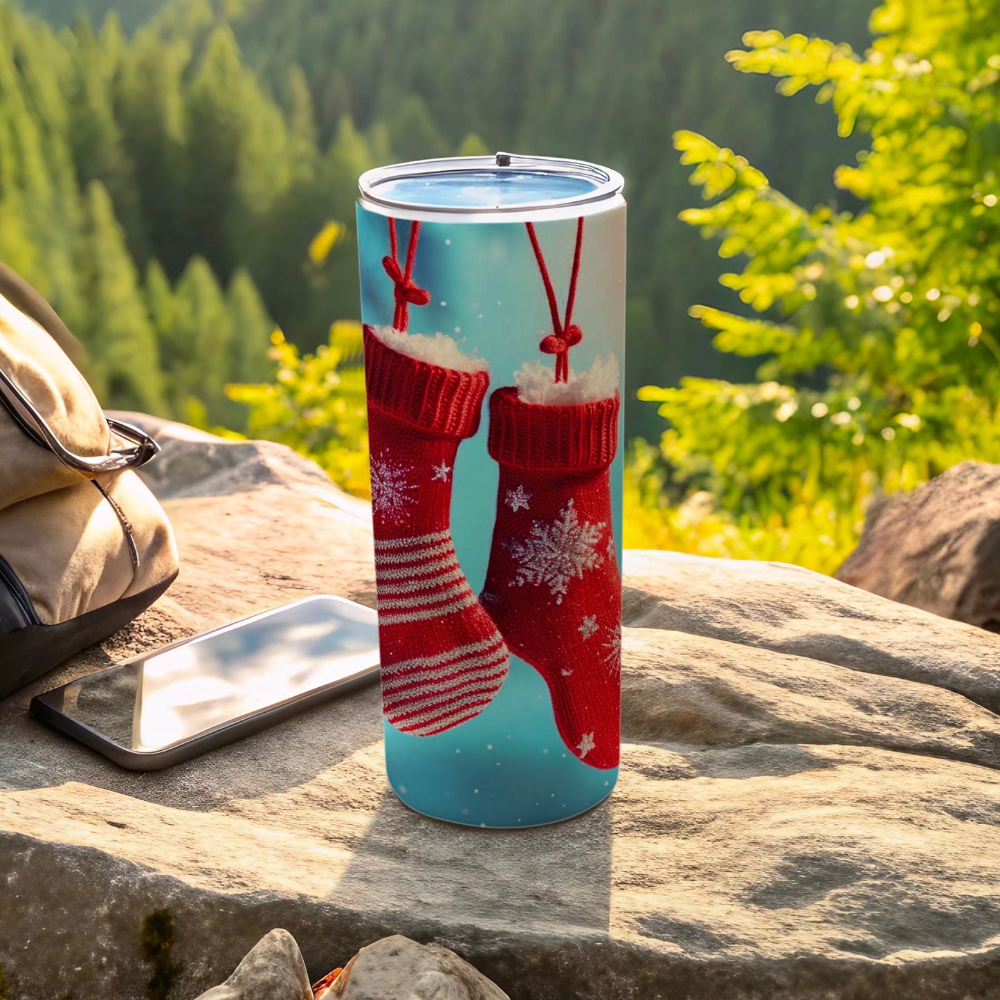 Festive Christmas Stocking Design Insulated Tumbler