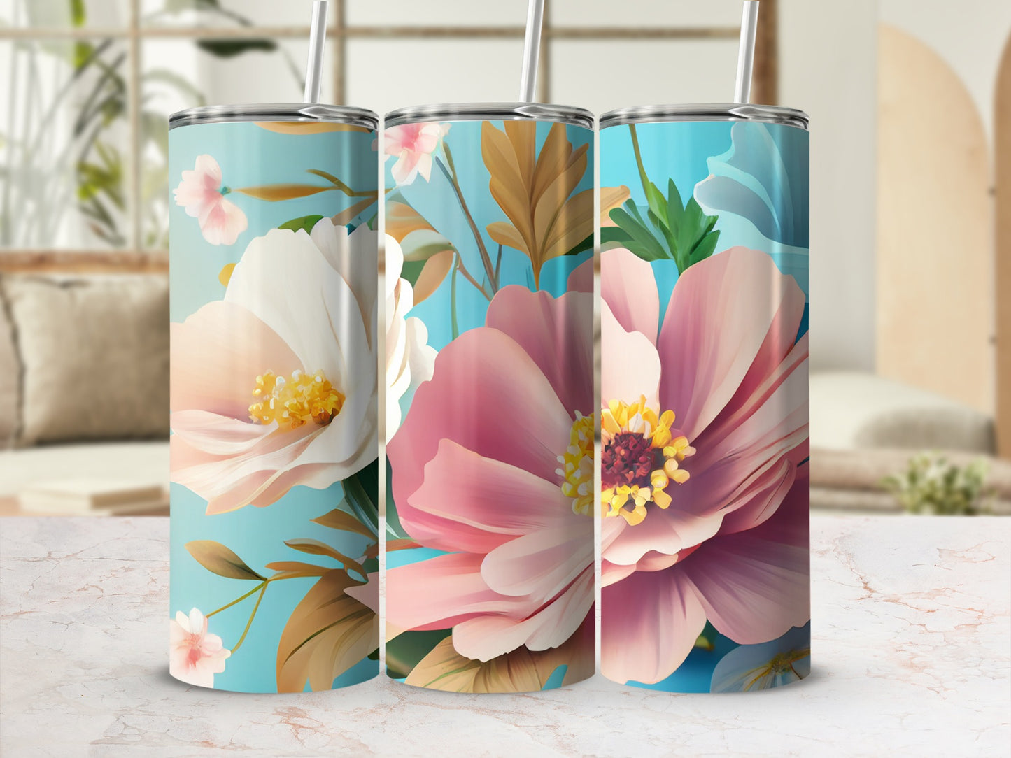 Pastel Bloom Beautiful Floral Tumbler product