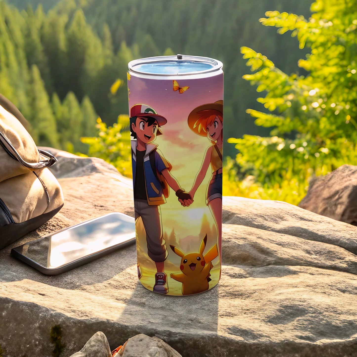 Sunset Couple Hand Holding Design Tumbler