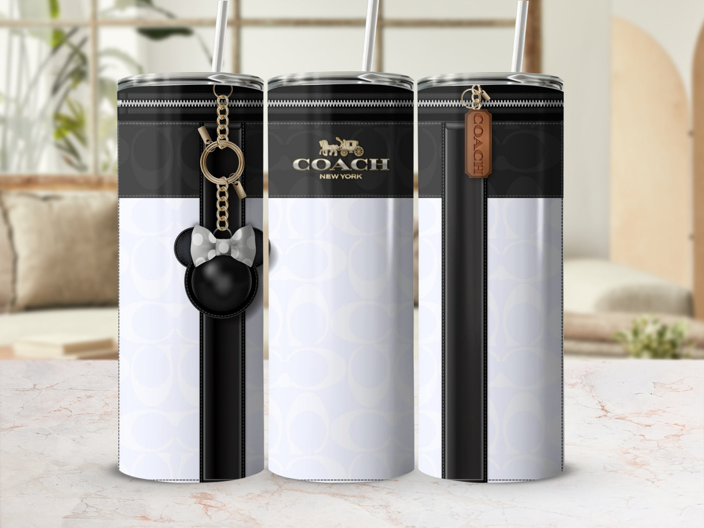 Coach New York tumbler with Minnie Mouse design