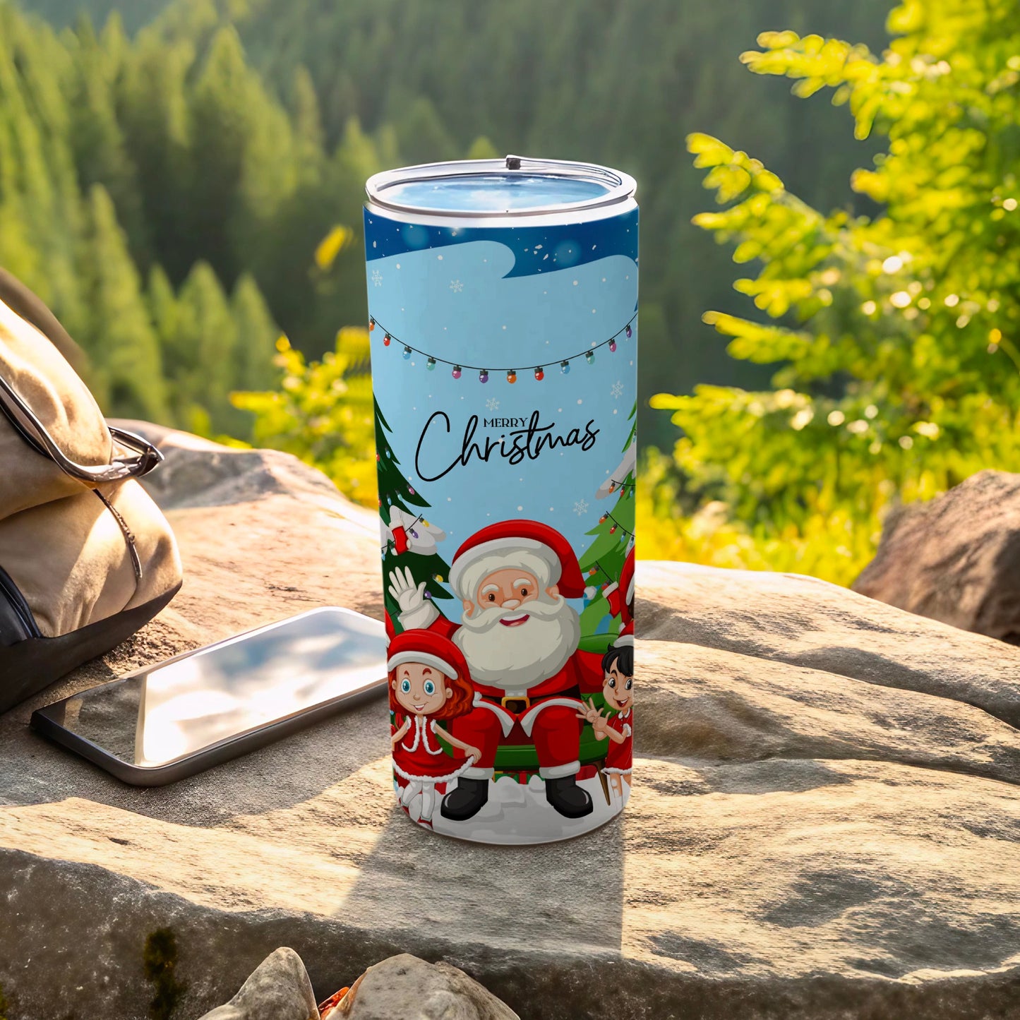 Festive Merry Christmas Santa Claus Drinking Tumbler