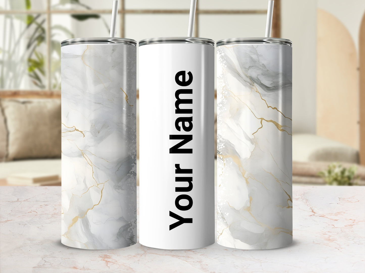 Personalized Marble Tumbler with Custom Name Tumbler
