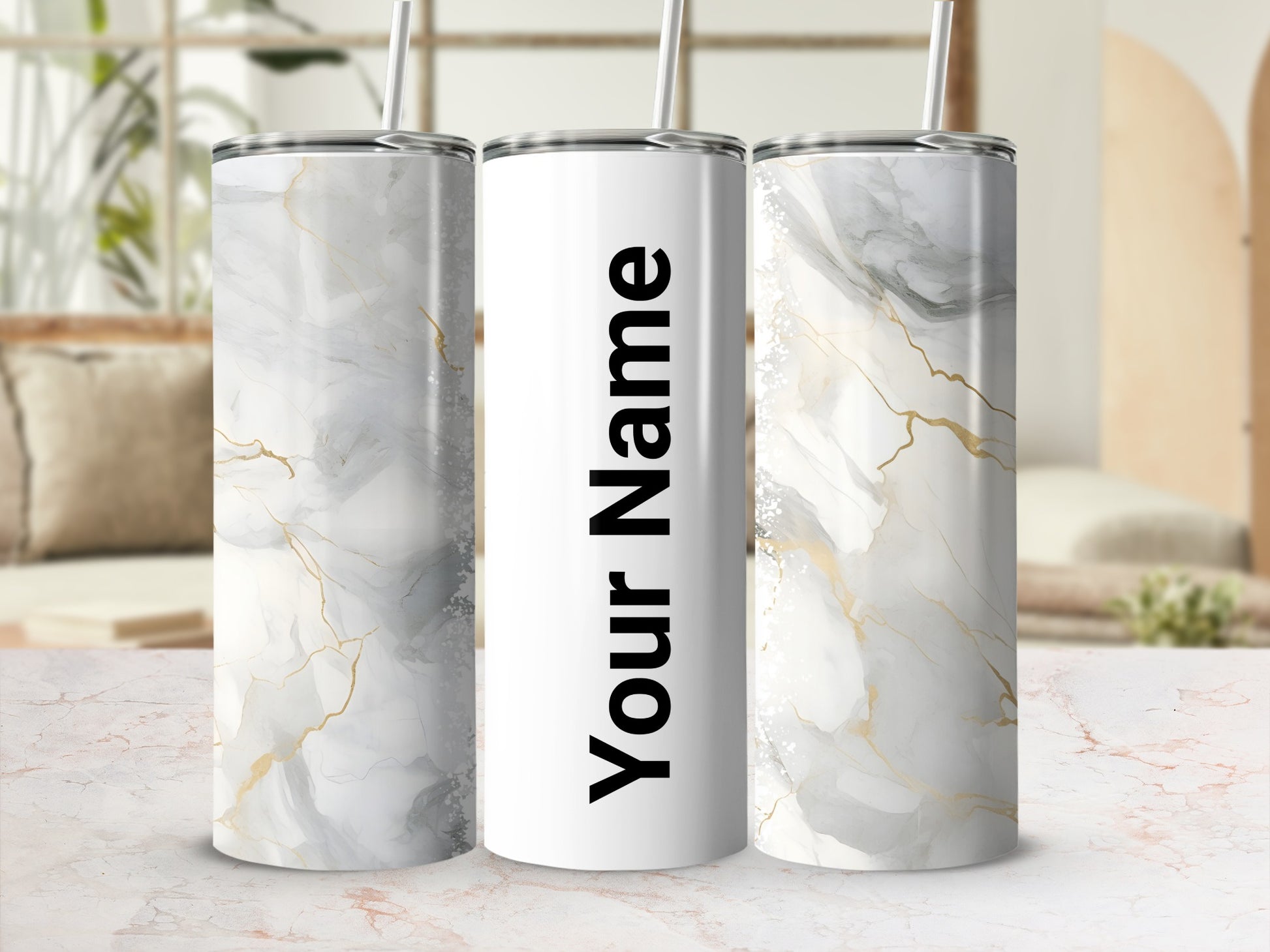 Personalized Marble Tumbler with Custom Name Tumbler