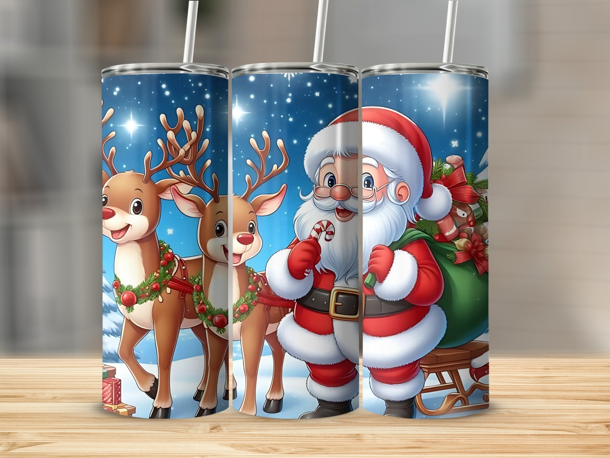 Santa Claus and Reindeer Christmas Themed Product