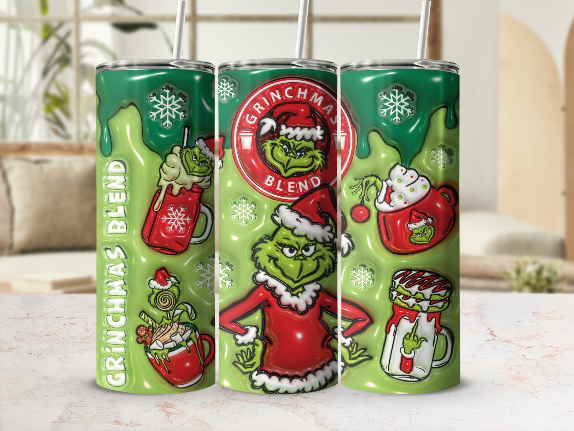 Grinchmas Blend Christmas Theme Tumbler Collection