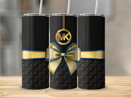 Elegant Black and Gold Ribbon Tumbler Product