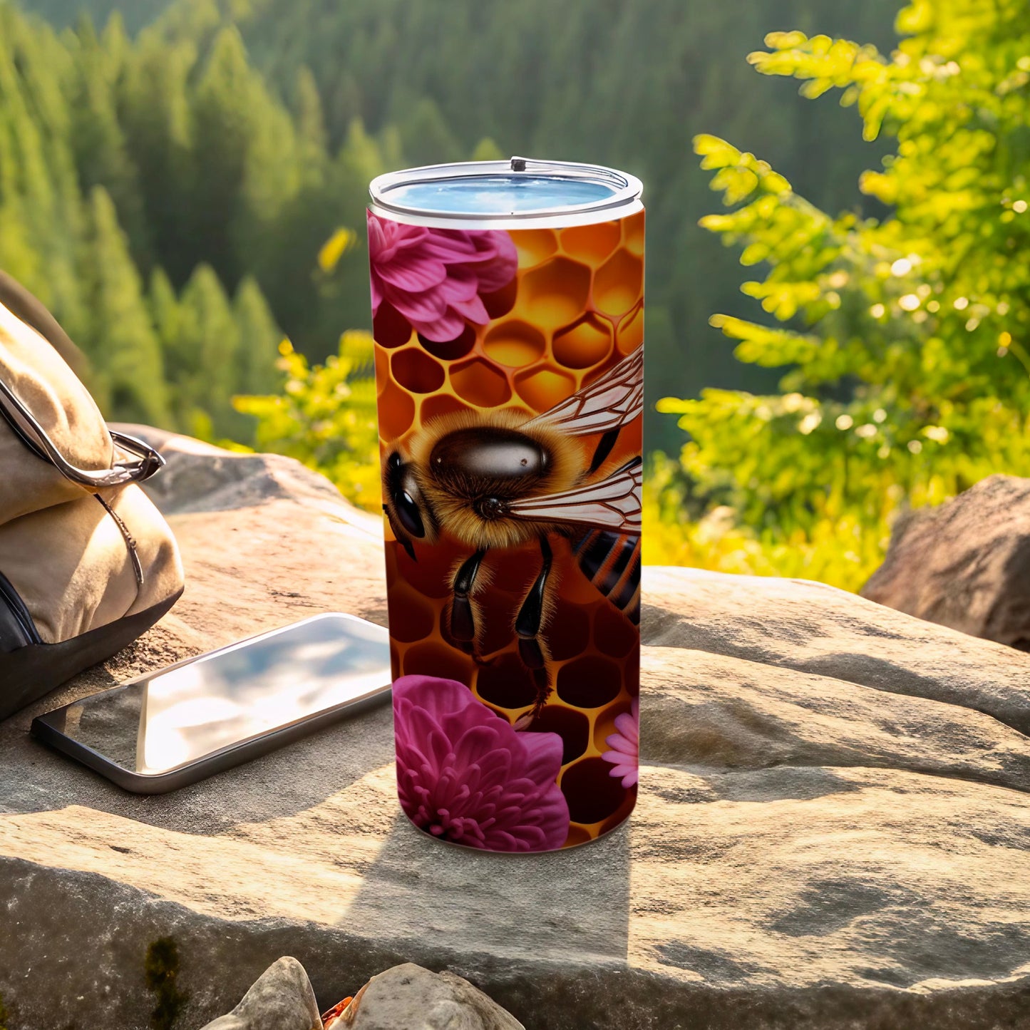 Busy Bee Honeycomb Floral Pattern Drinkware Product Type
bee
honeycomb
floral
pink flowers
nature design
wildlife art
tumbler cup
travel mug
drinkware
honey bee
insect theme
garden lover
summer vibes
outdoor gear
bee pattern
cute aesthetic
unique gift
hive design
beekeeping fan
drink container