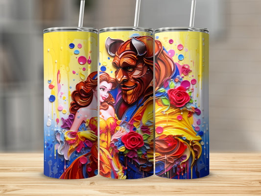 Beauty and The Beast Colorful Tumbler Flask Drinkware