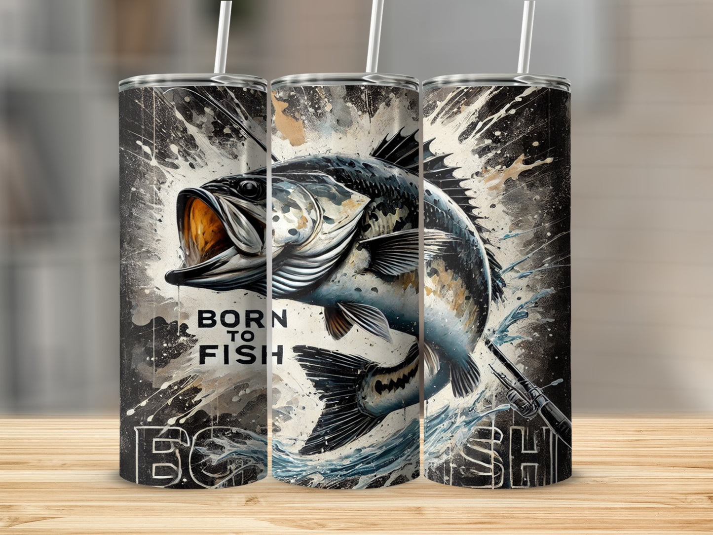 Born to Fish Artistic Fishing Tumbler