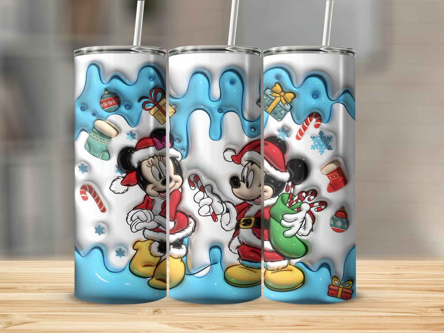 Festive Mickey and Minnie Christmas Tumbler Product