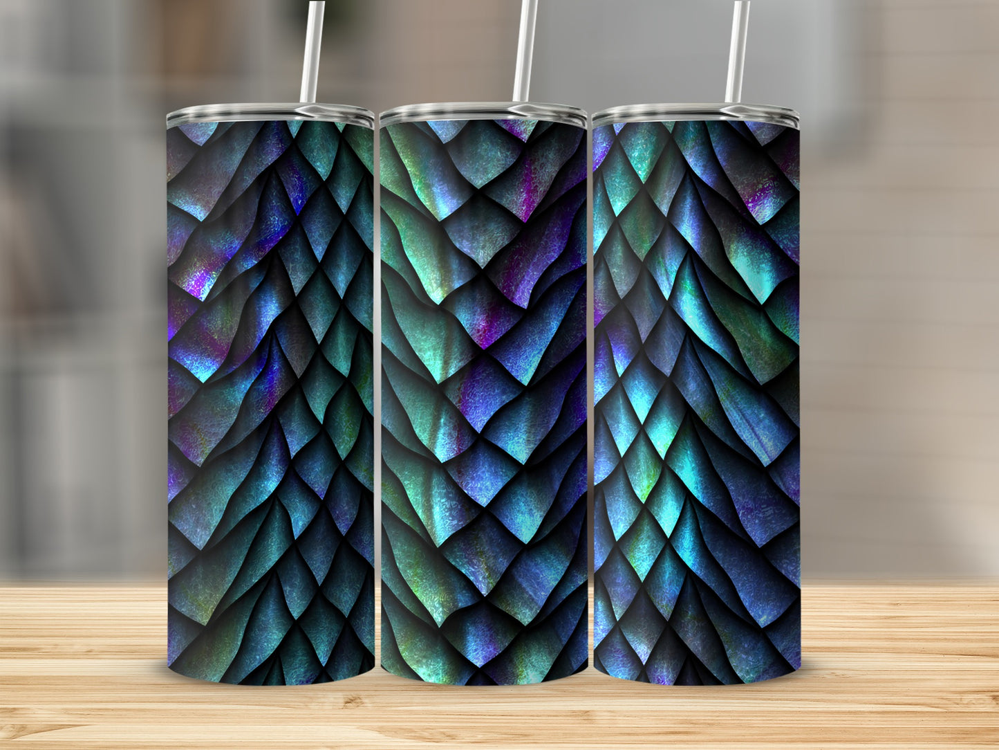Dragon Scale Pattern Texture Reptilian Aesthetic Colorful Tumblers