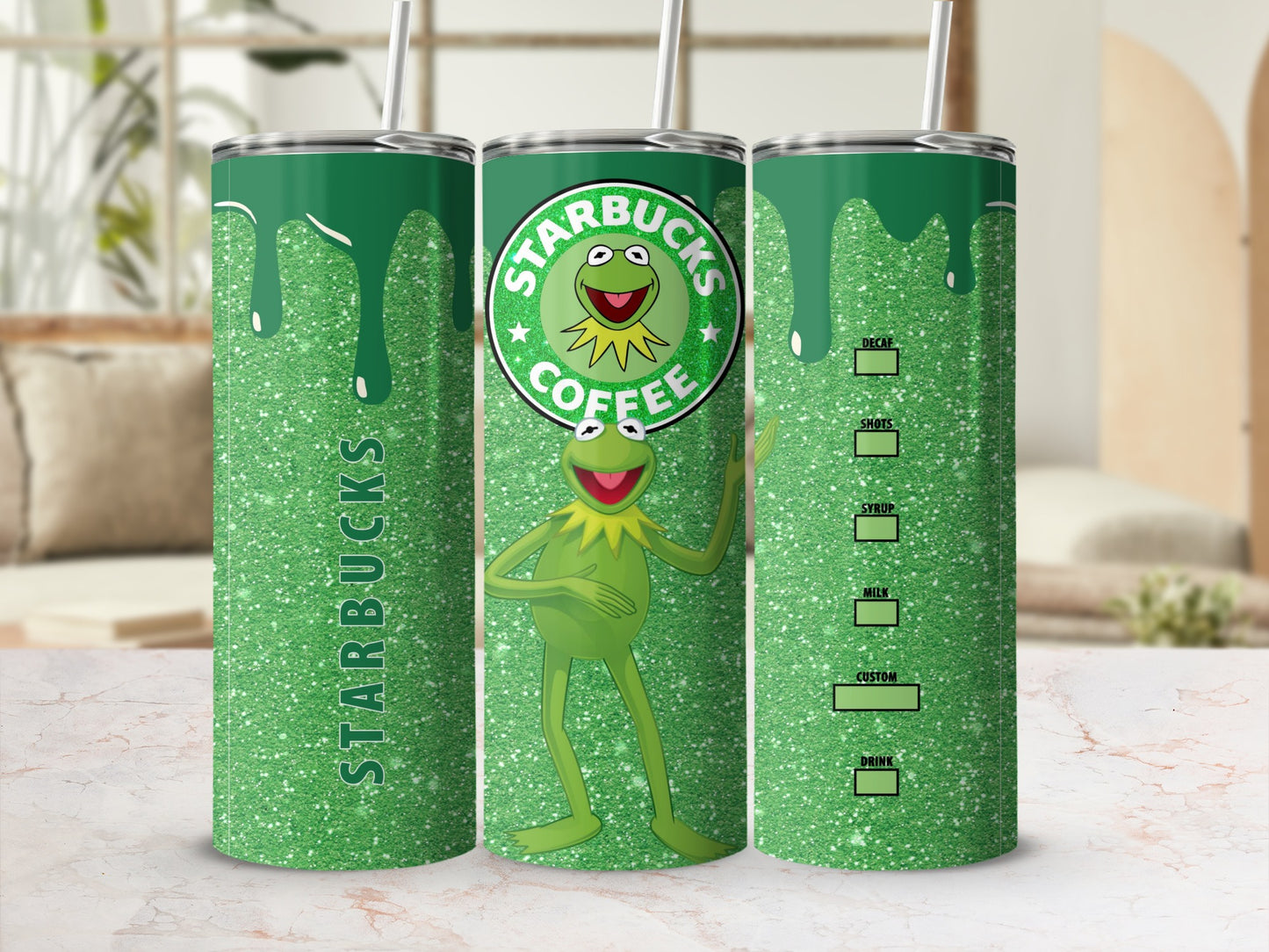 Kermit Starbucks Coffee Custom Design Tumbler