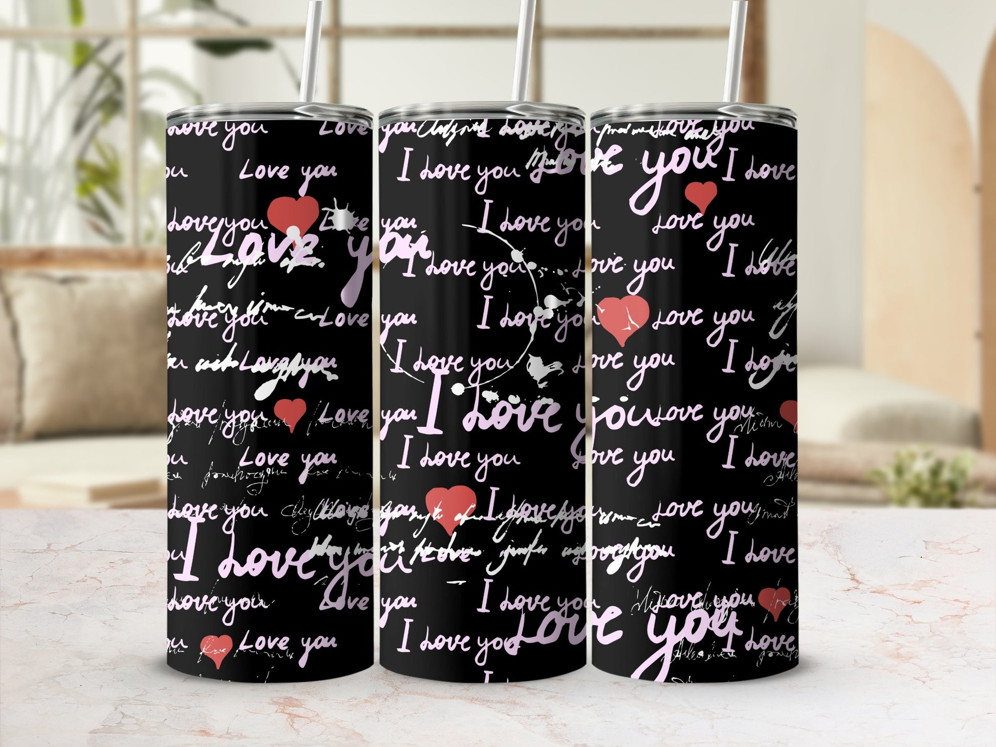 Love You Heart Themed Tumbler for Every Occasion