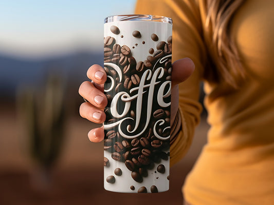 Coffee Bean Design Tumbler Insulated Travel Mug