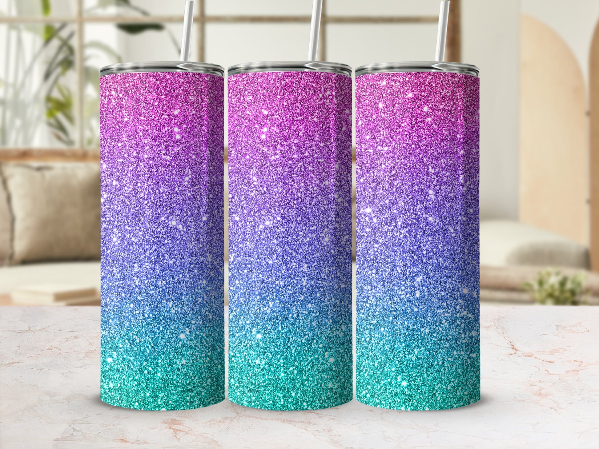 Pink Purple Blue Gradient Sparkle Glitter Tumbler product type
