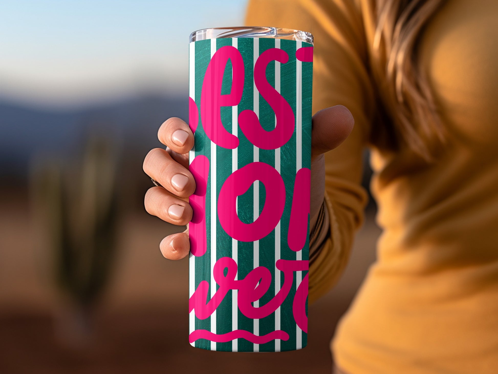 Best Mom Ever Striped Pattern Insulated Tumbler