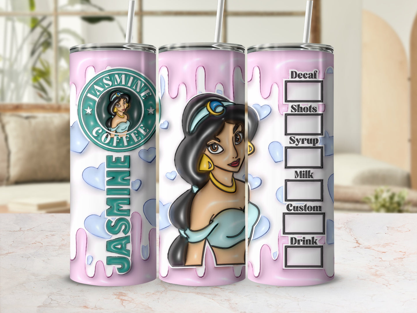 Jasmine Coffee Themed Customizable Tumbler