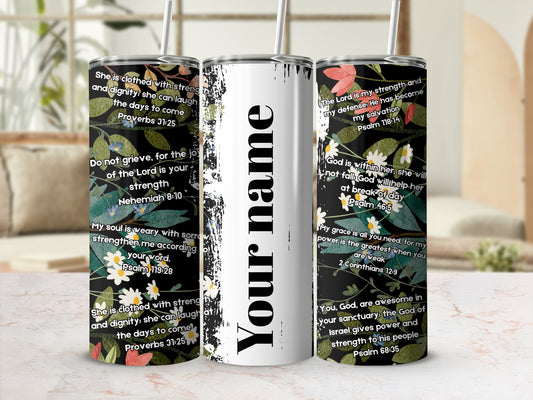 Inspirational Bible Verses Design Personalized Tumbler