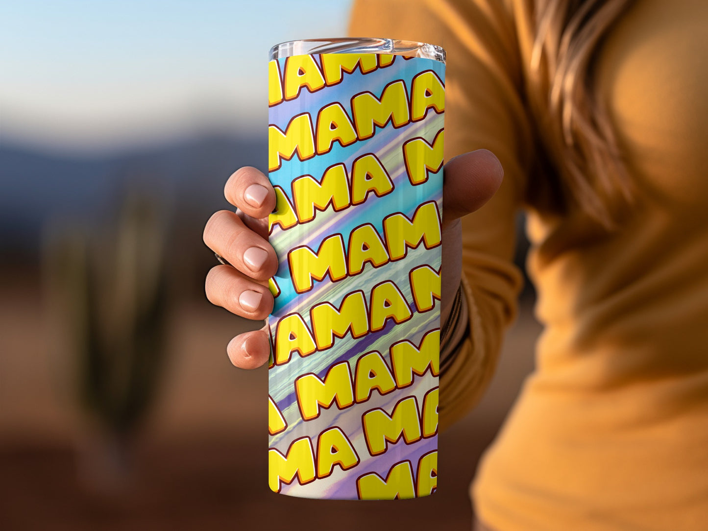 Colorful Retro Mama Design Insulated Tumbler Cup