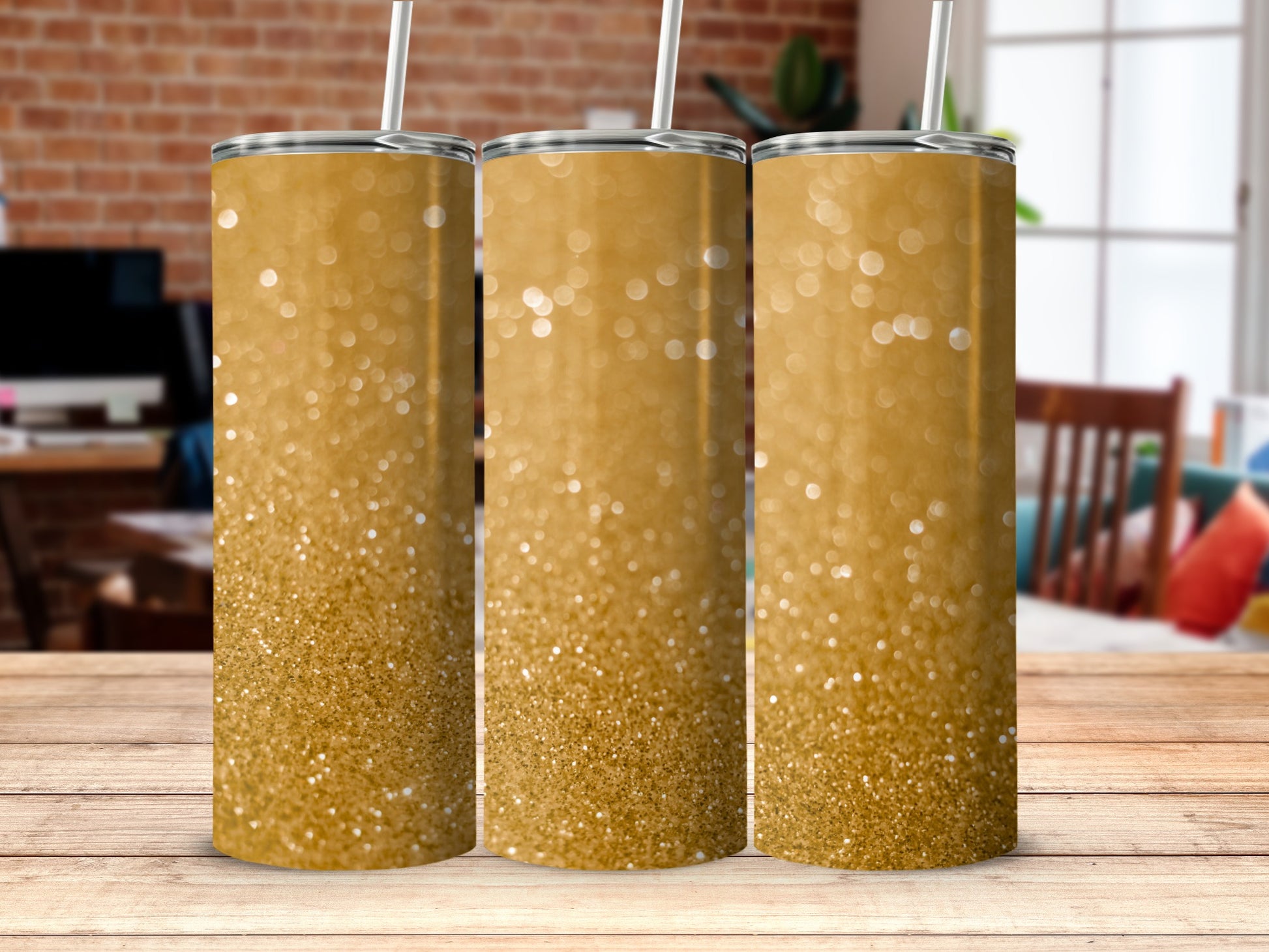 Glittering Gold Sparkle Design Tumbler Product