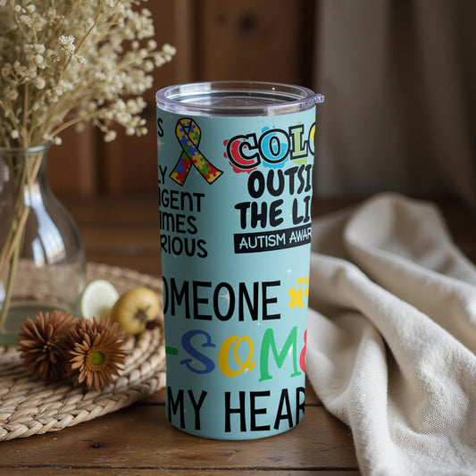 Color Outside the Lines Autism Awareness tumbler