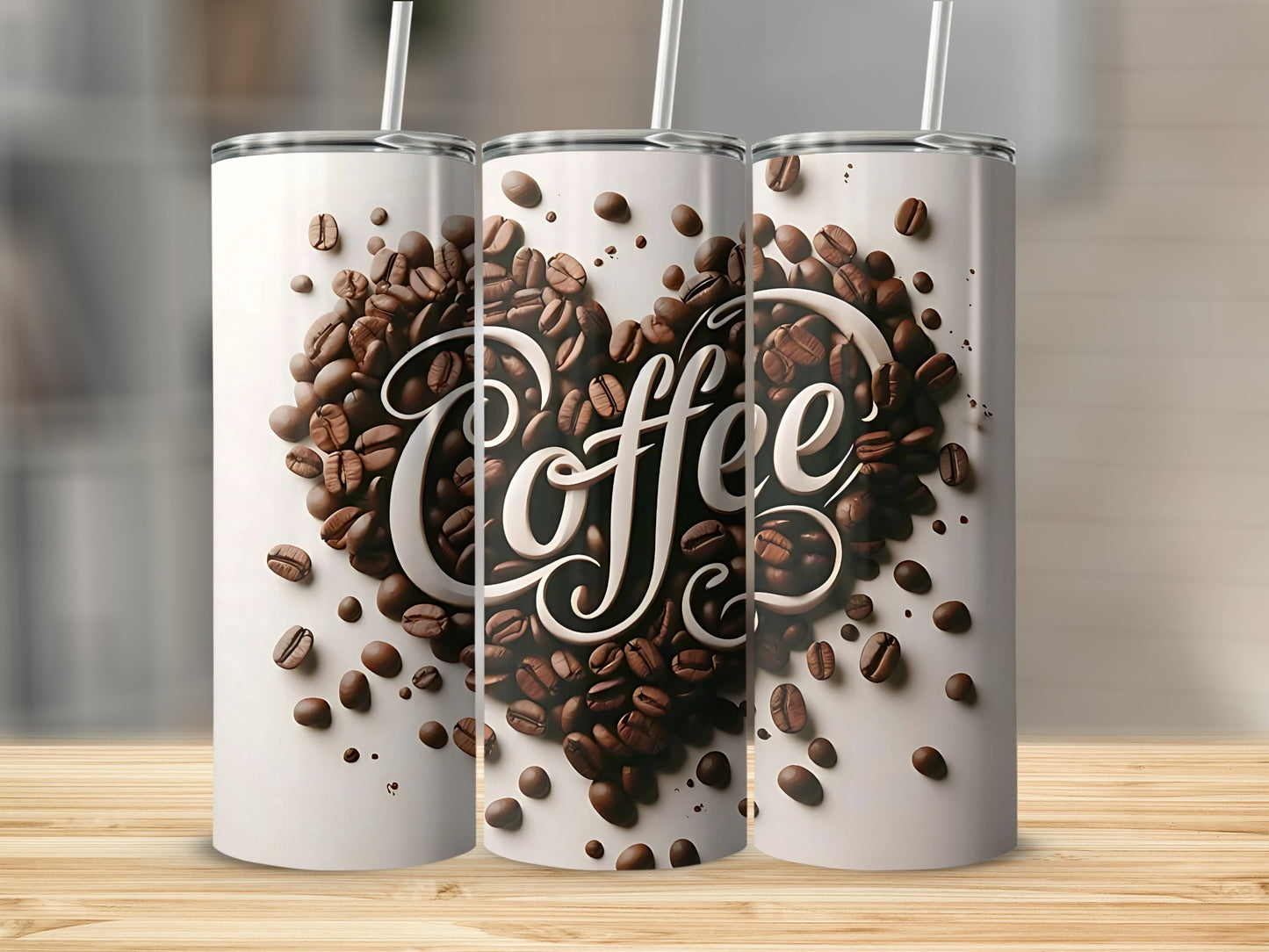 Coffee Beans Design Stainless Steel Tumbler