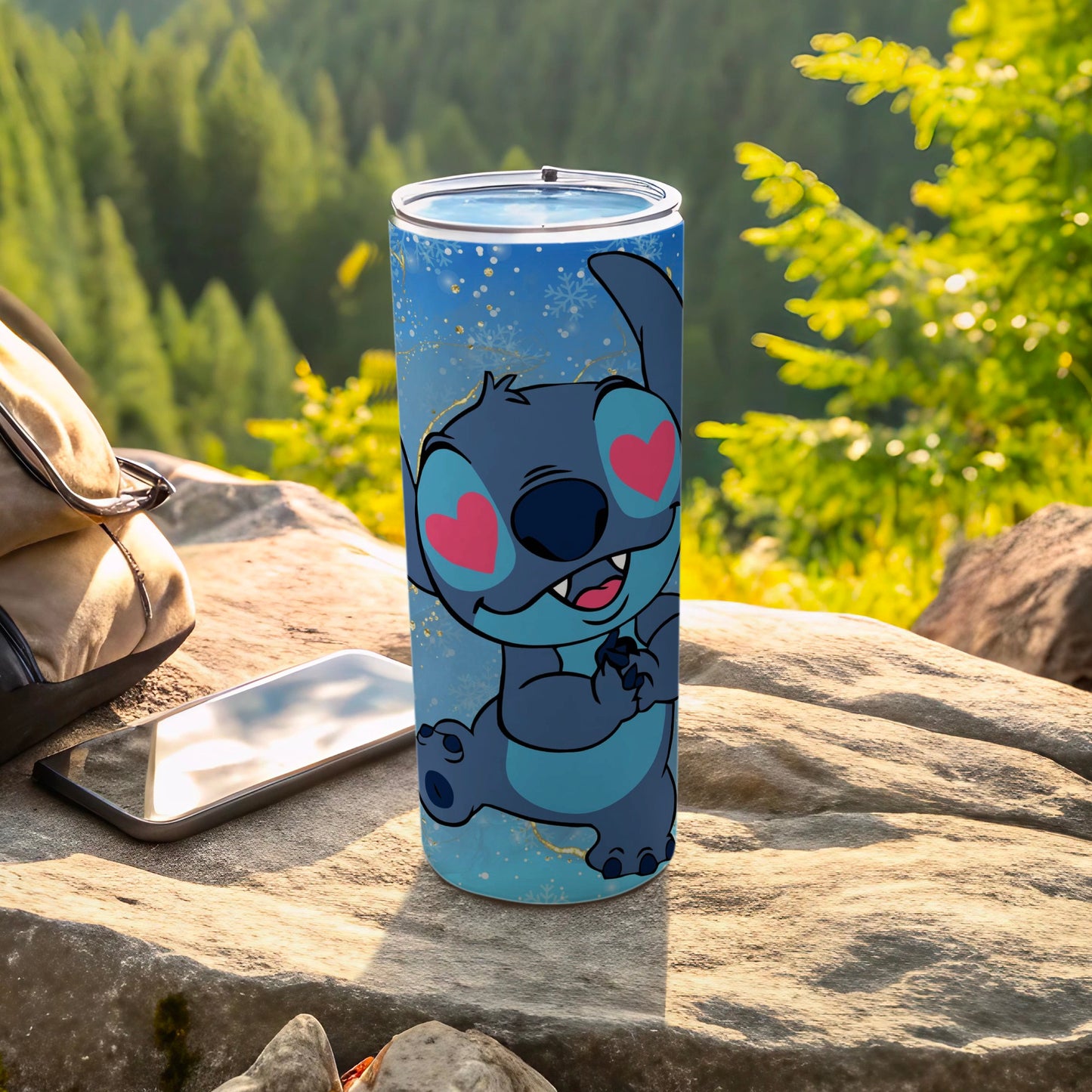 Cute Blue Character Insulated Travel Tumbler Cup