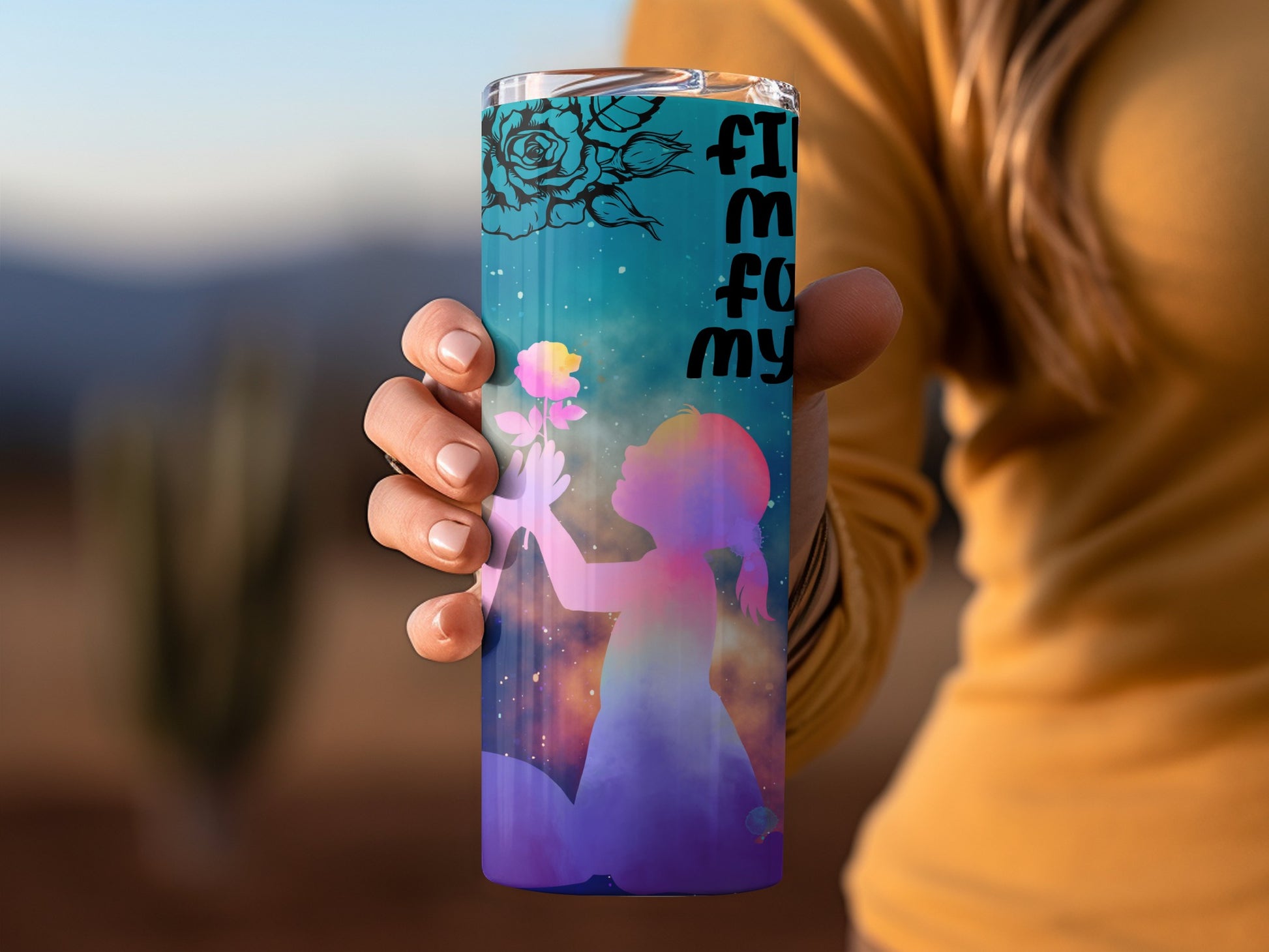 Flower Girl Art Tall Travel Beverage Container