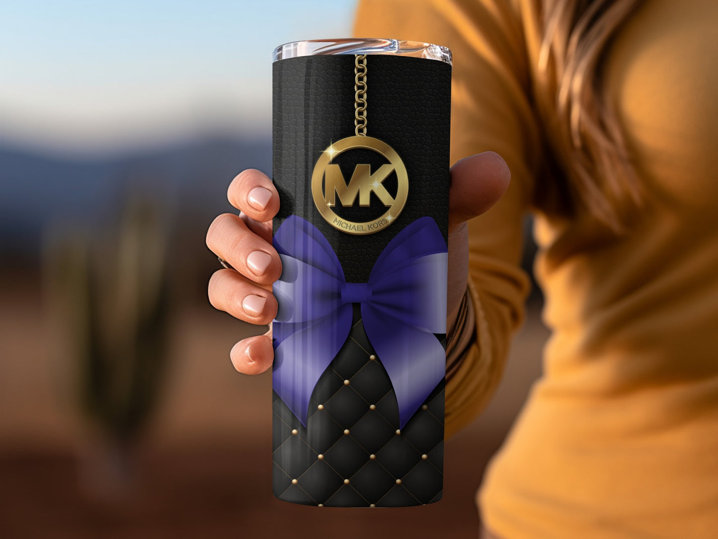 Elegant Black and Purple Designer Tumbler