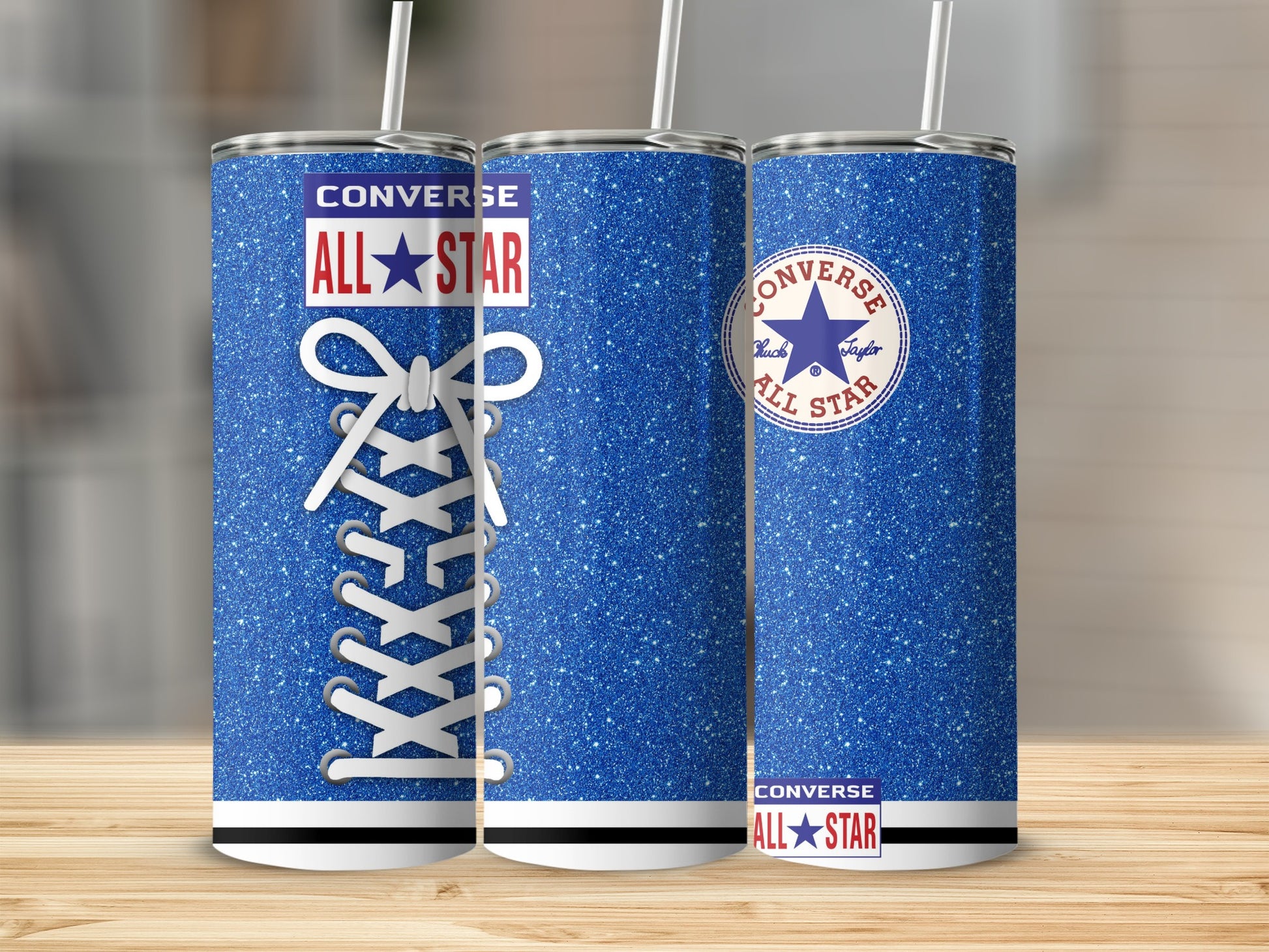 Blue Glitter Converse All Star Chuck Taylor Shoelace Tumbler product type