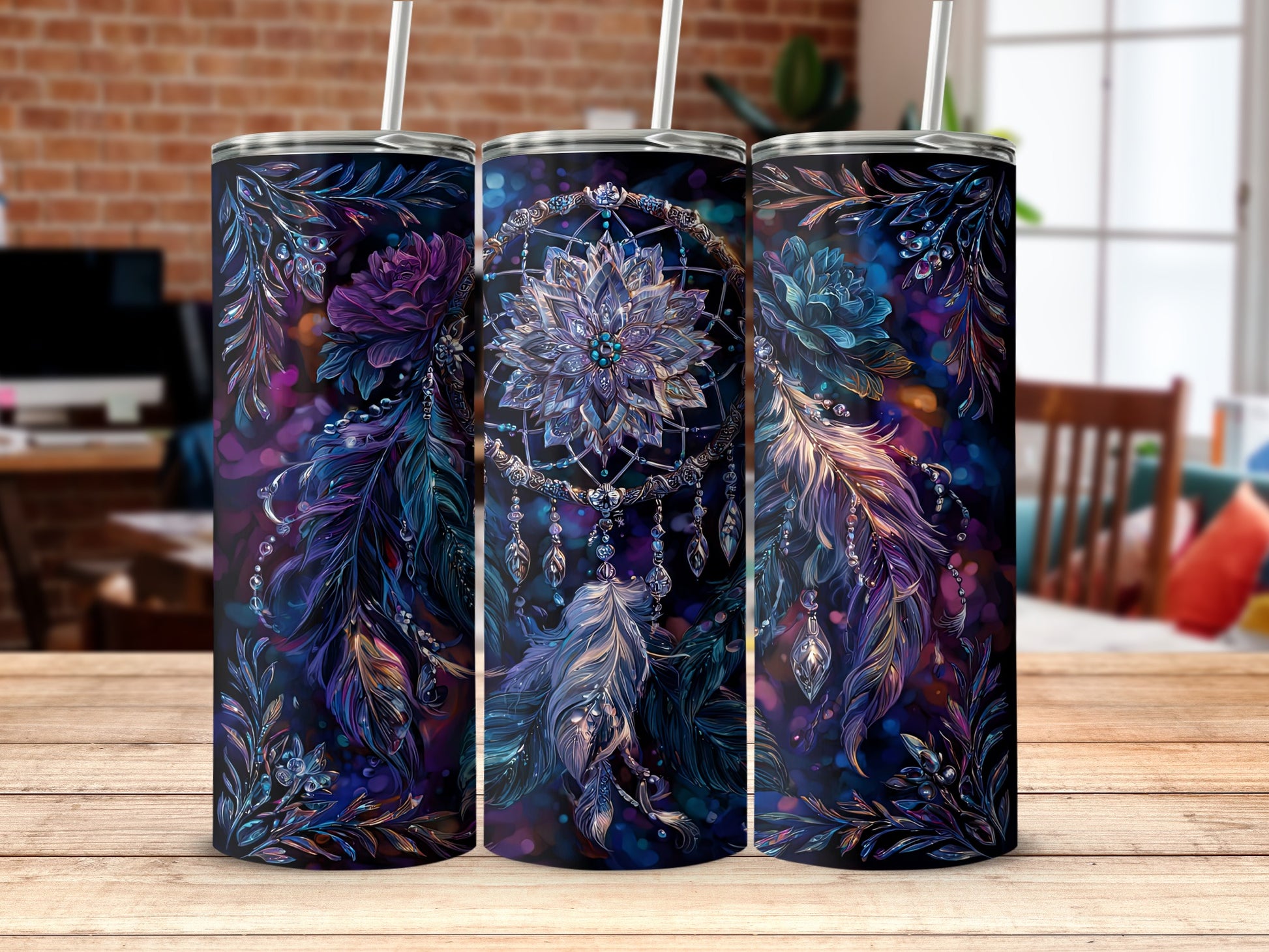 Colorful Dreamcatcher Design Tumbler Cup for Stylish Drinks